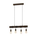 Eglo Pendelleuchte Townshend 4 Stahl Braun | IP20 - Geeignet für 4x E27 