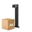 Mehrfachpackung 4x D'Lite Sockellampe Lira Schwarz 7W 600lm 830 Warmweiß | IP54