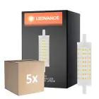 Mehrfachpackung 5x Ledvance  Performance LED R7s Doppelt Ended 118mm Klar 15W 2000lm - 827 Extra Warmweiß |  Ersatz Für 125W