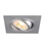 SLV New Tria 75 Spot Aluminium Gris Carré | Diamètre 75mm - Convient pour 1x GU10 